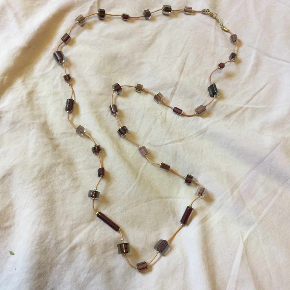 Necklace with purple beads